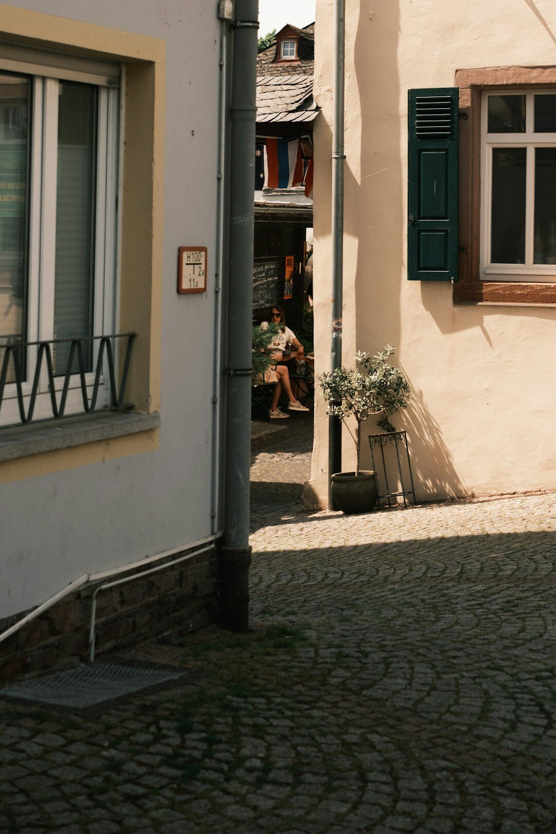 Photographer taking pictures in a Danish village
